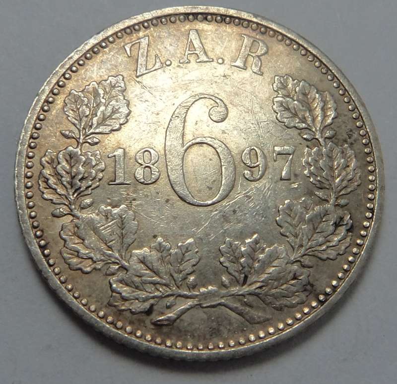 Paul Kruger ZAR Sixpence (6d) of 1897