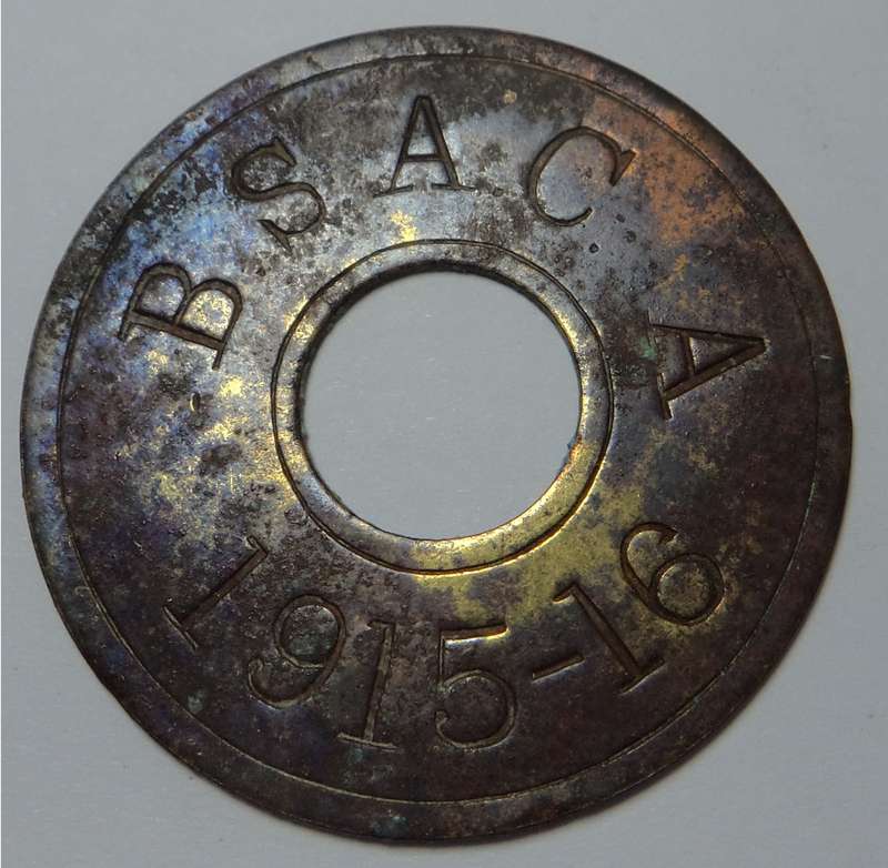 British SA Hut Tax Token (Male) 1915-16