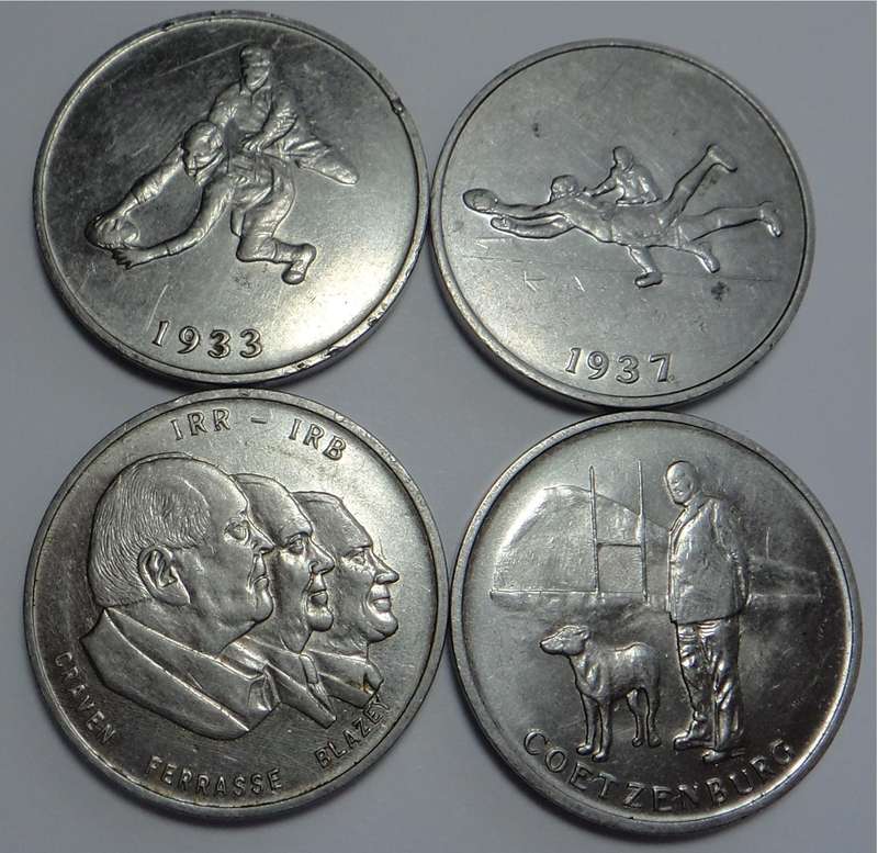 4 x Danie Craven Rugby Tokens