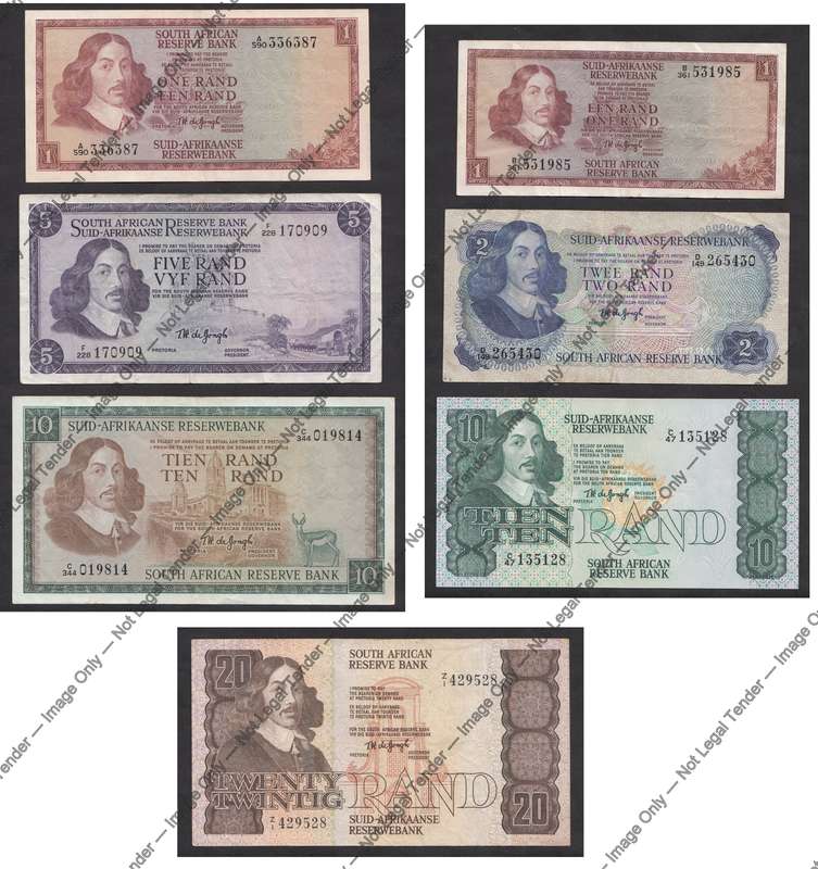 T.W. de Jongh Bank Note Sets from the 1960s/70s
