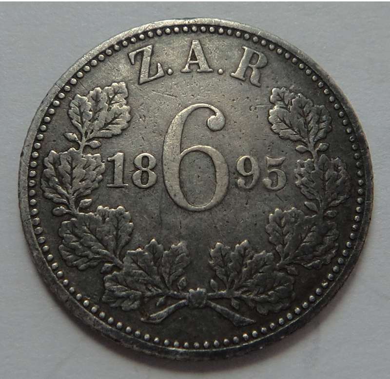 Paul Kruger ZAR Sixpence (6d) of 1895