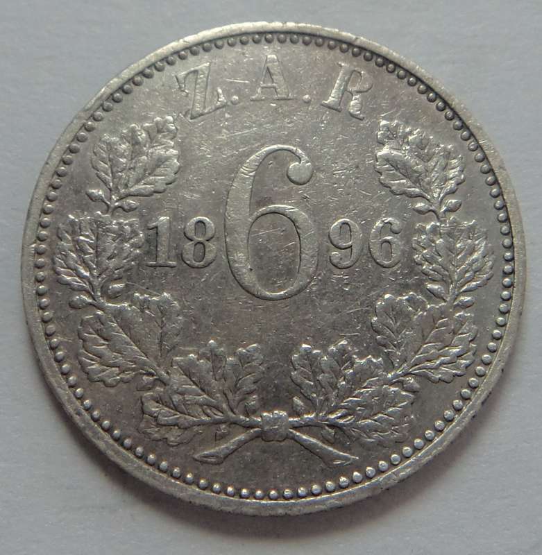 Paul Kruger ZAR Sixpence (6d) of 1896