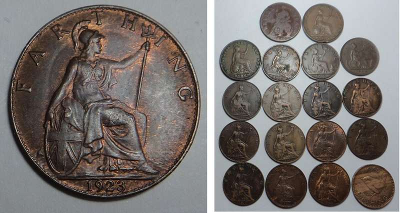 Great Britain: Collection of old Farthings