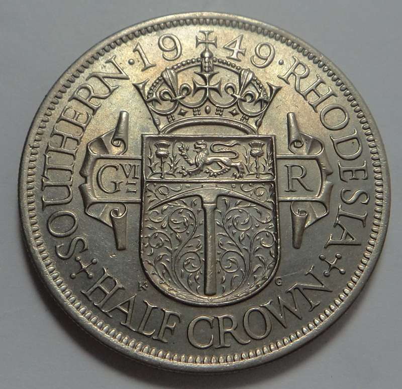 1949 Half Crown (2/6-) Southern Rhodesia