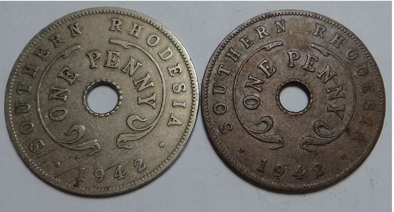 Southern Rhodesia: Both Varieties of the 1942 Penny