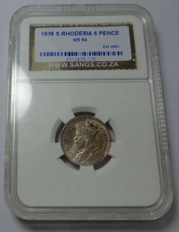 Southern Rhodesia: Sixpence 1936: Sangs MS 64