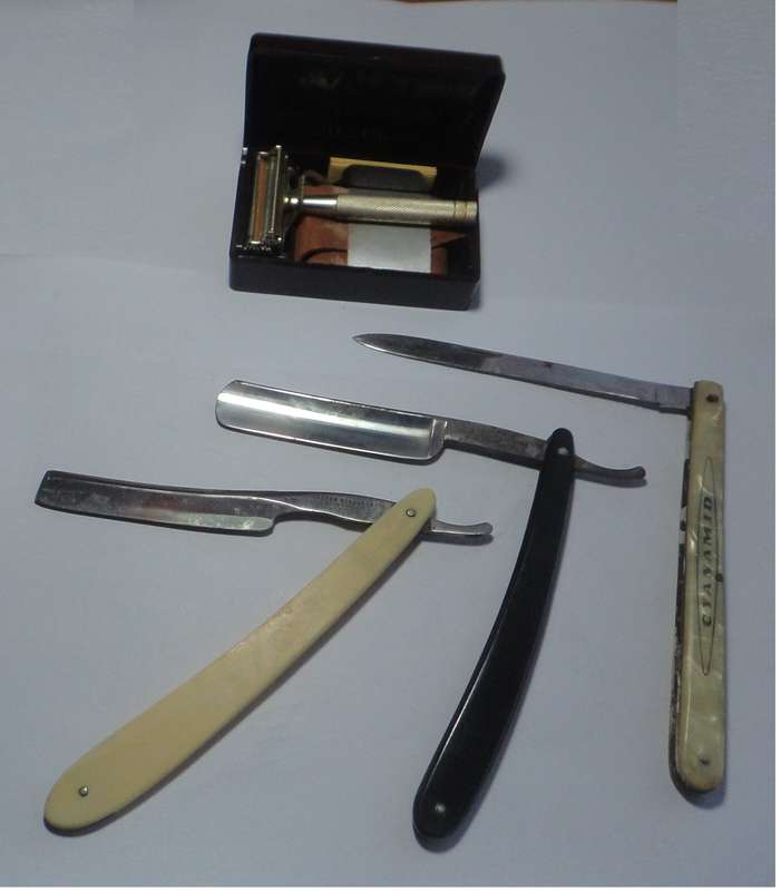 Collection of Vintage Cut Throat Razors & Shavers
