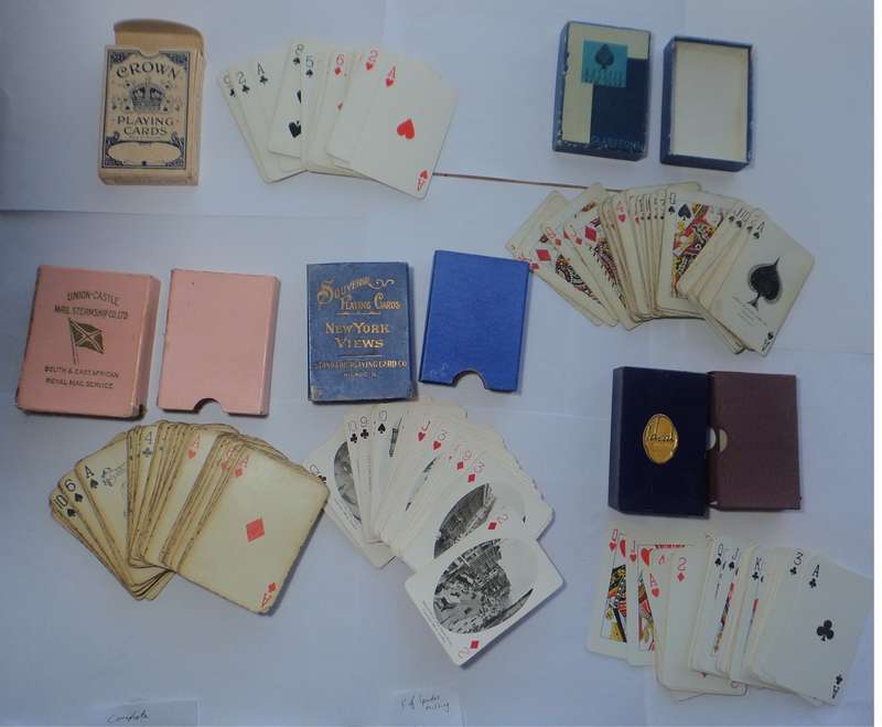 Five Packs of old Playing Cards (one pack at least 100 years old)