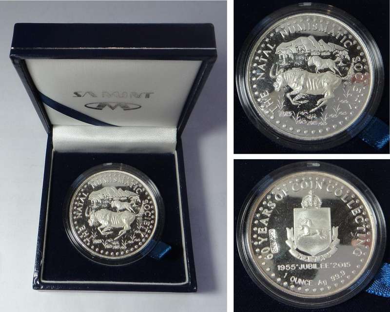 Natal Numismatic Society Diamond Jubilee (0.999 Silver with stamp)