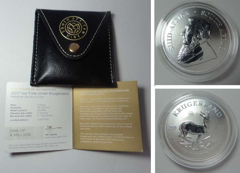 Silver 1 Oz Krugerrand 2017: Premium UNC (2 available)