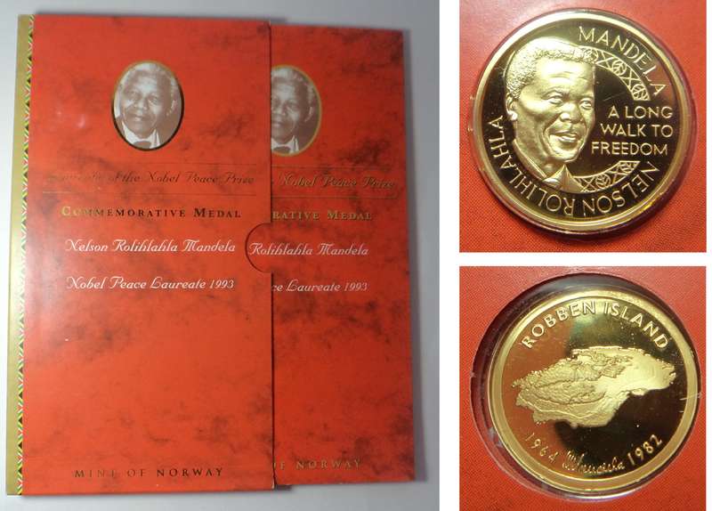 Norway: 1/10th Oz GOLD Nelson Mandela Medallion 2011