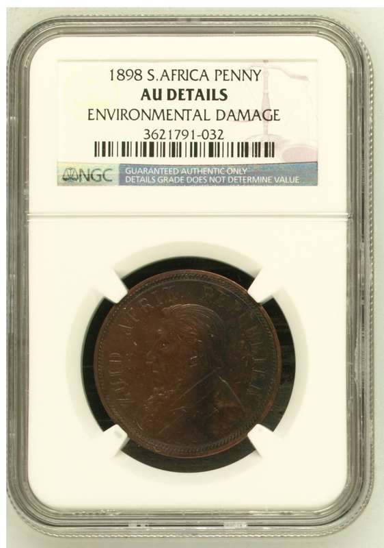 Paul Kruger ZAR Penny 1898: NGC AU Details
