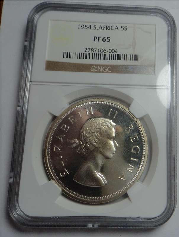 1954 SA Crown (5/-) NGC graded PF65
