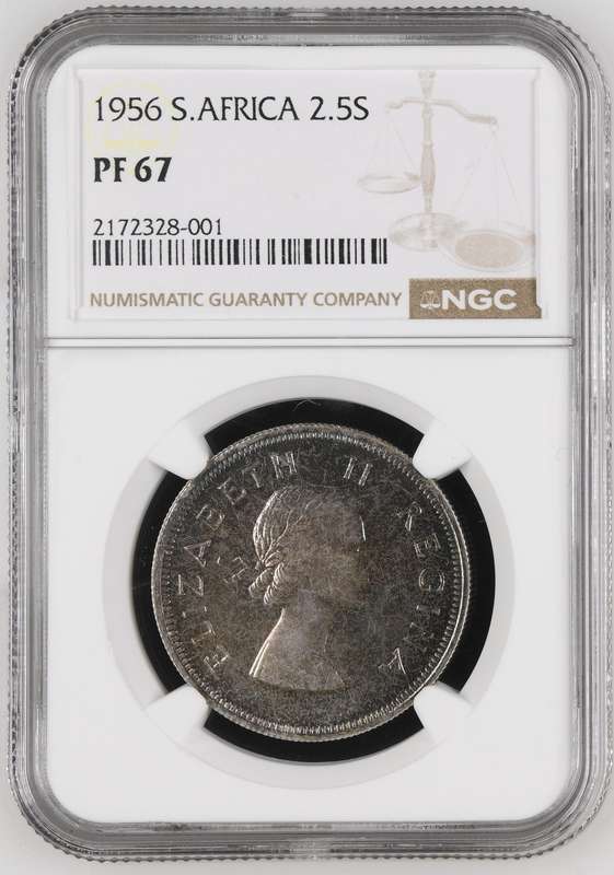 Union of SA: Half Crown 1956 NGC PF67 (Top Pop)