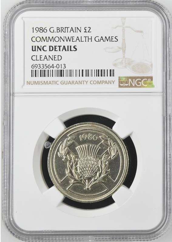 Great Britain £2 1986 (Commonwealth Games) NGC UNC details
