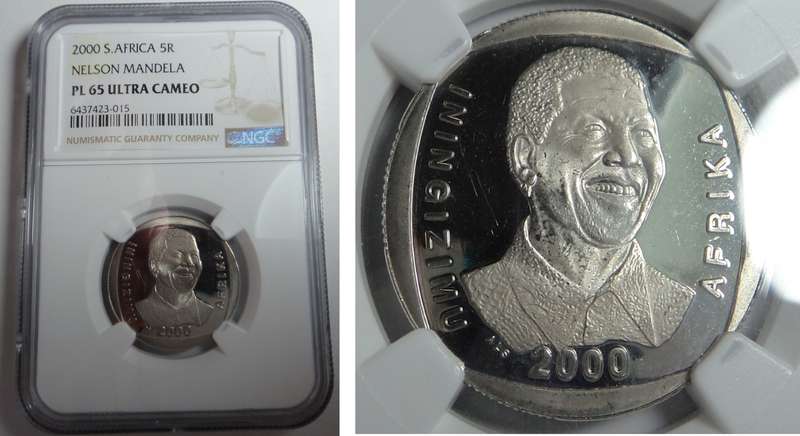 RSA: Mandela R5 of 2000: NGC PL 65 Ultra Cameo