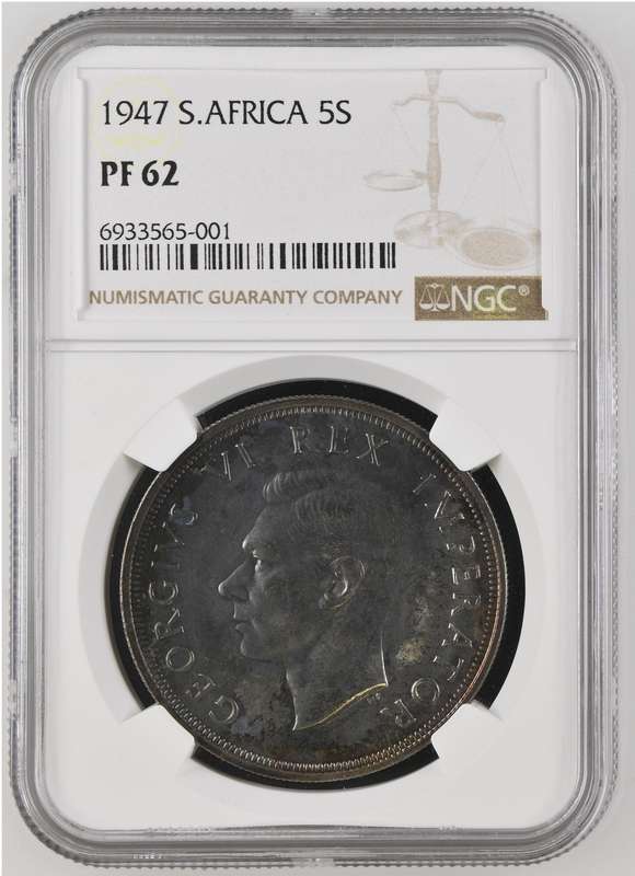 Union of SA Crown (5/-) 1947 NGC PF62