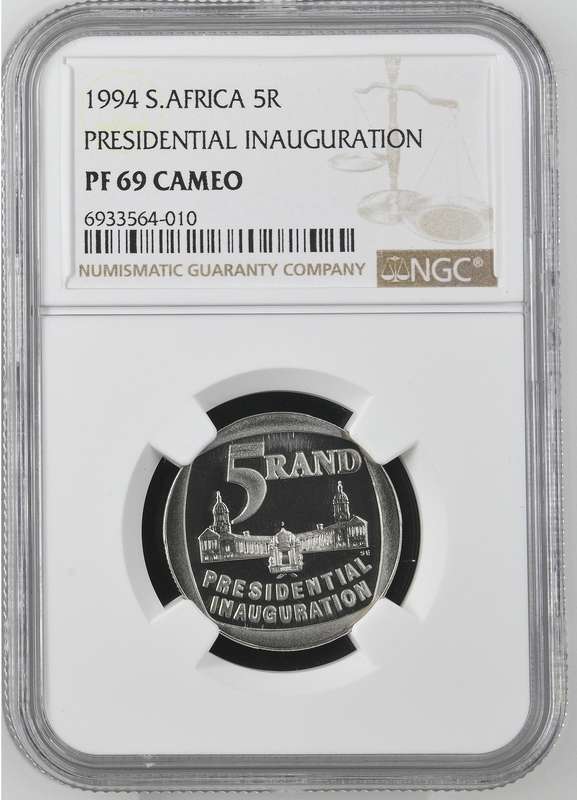 Mandela R5 of 1994 (Inauguration) PF69 Cameo