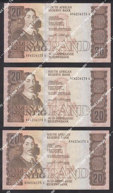 Set of 1990 R20 Notes in consecutive serial number order