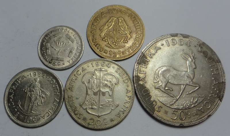 1964 RSA 1st Decimal Coin Set (Crown included)