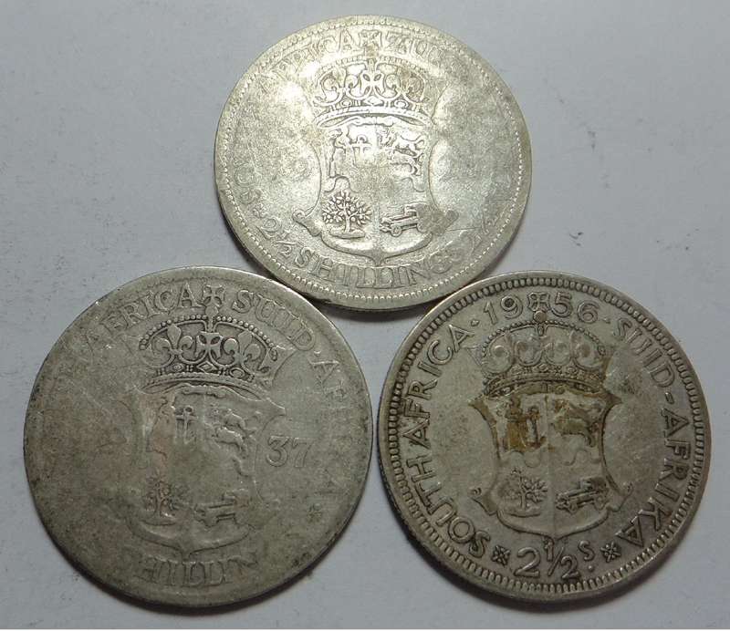 SA Union 1/2 Crowns (George V & VI & Elizabeth II) 4 sets available