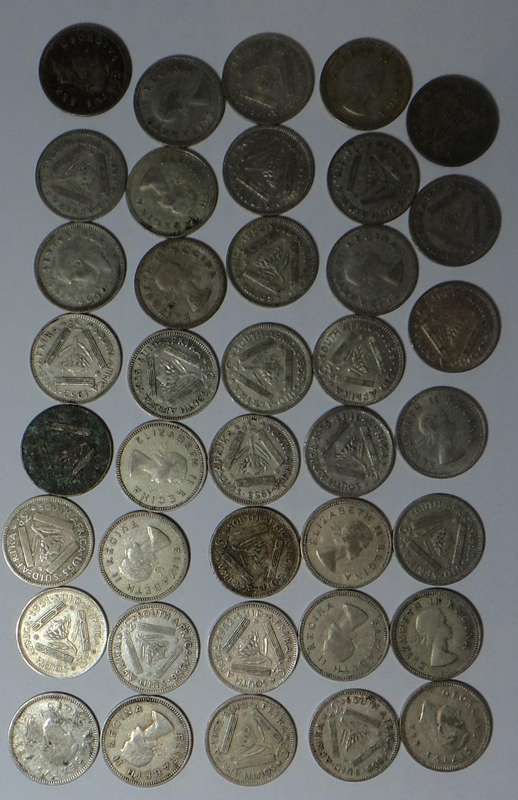 SA Union: Collection of 39 Tickeys minted after 1950