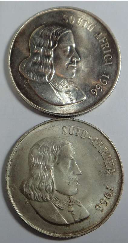Republic of SA: Silver R1s of 1966 (Afr. & Eng.)