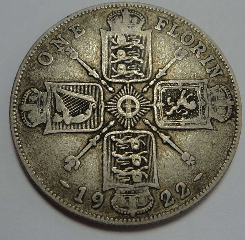Great Britain Silver Florin (2/-) of 1922