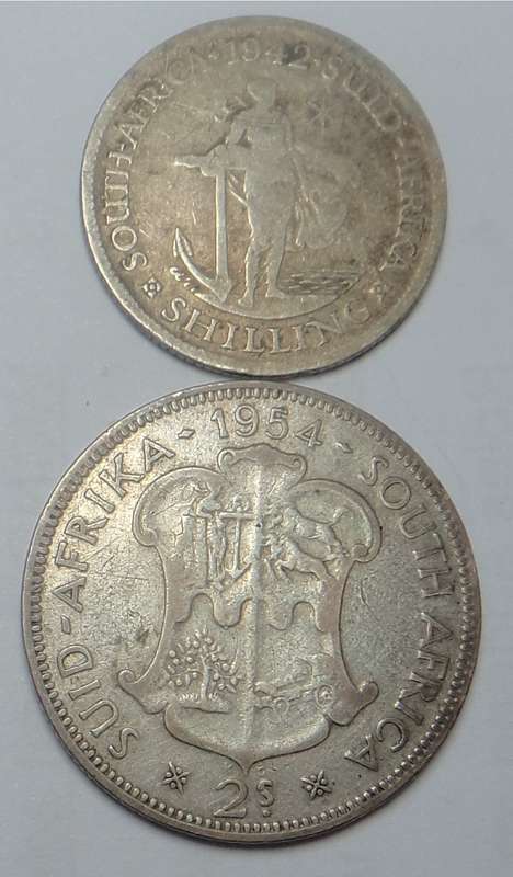 Union of SA: Shilling (1942) & 2-Shillings (1954)