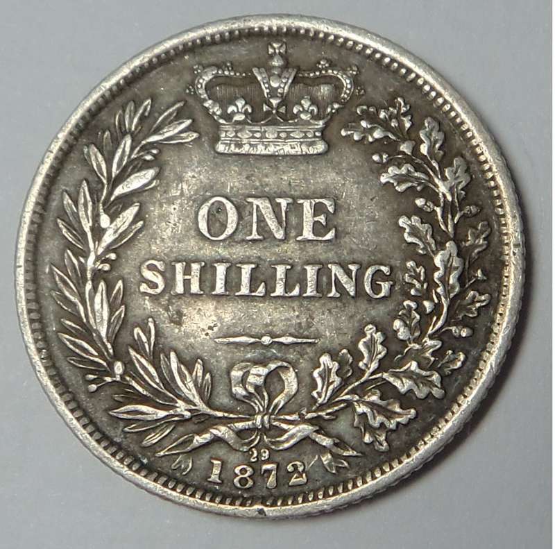 Great Britain Victorian Silver Shilling of 1872