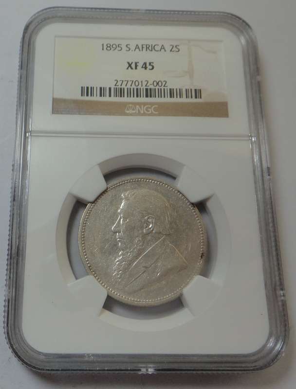 1895 ZAR 2-Shillings (2/-) NGC XF 45