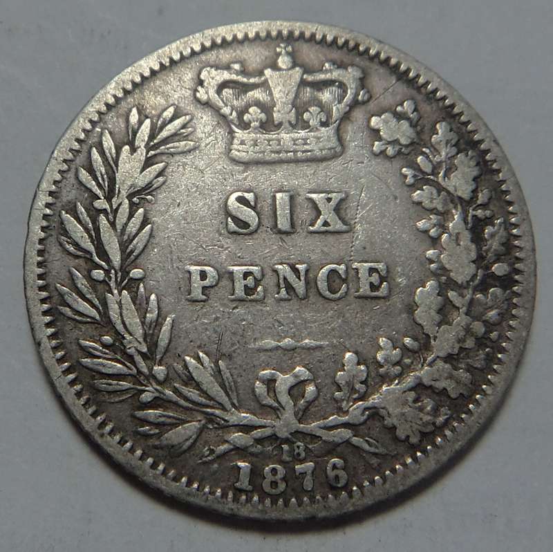 Great Britain: Victorian Sixpence of 1876 (Scarce)