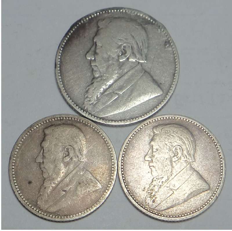ZAR Sixpences of 1893 & 1894 & Shilling 1892