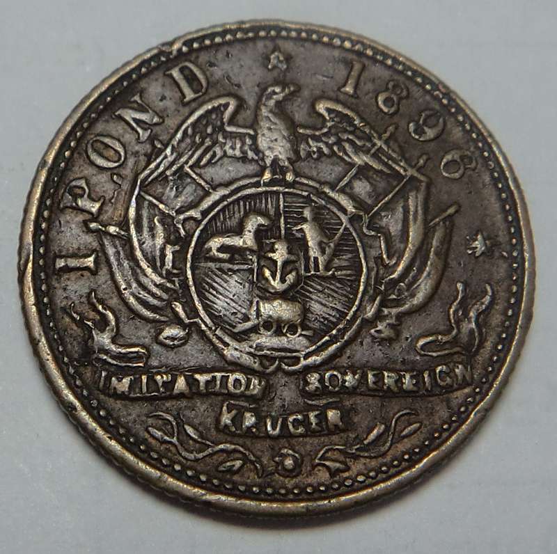 Paul Kruger ZAR Pond Token dated 1896