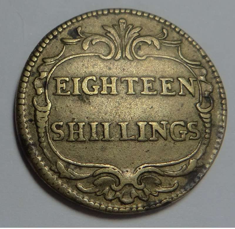 Great Britain: 18 Shillings Coin Weight for Portugal gold 3200 Reis (1747-48)