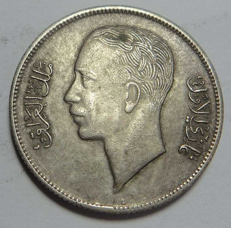 Iraq: Silver 1 Dirham (50 Fils) of King Ghazi I 1938