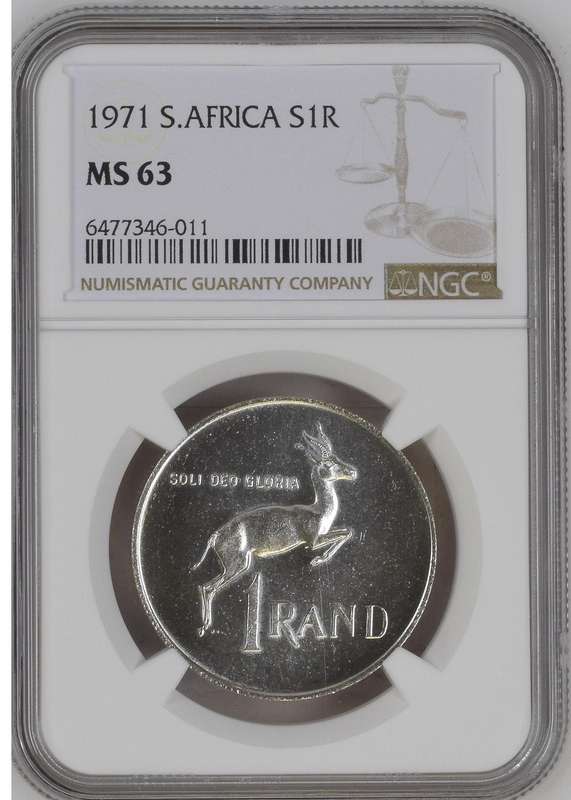 1971 Silver R1: NGC MS 63 (Pop 2)