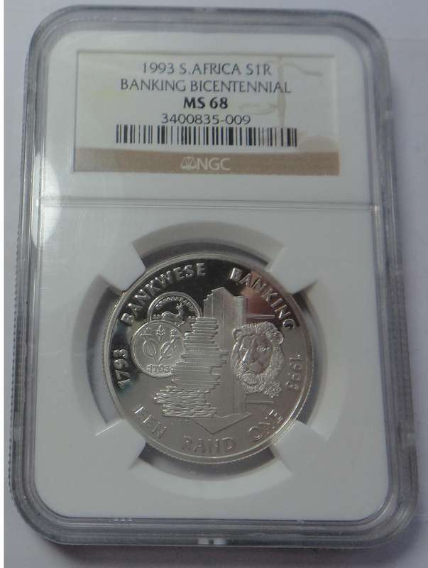 1993 Silver R1 (Banking) NGC MS 68 (Pop 2)