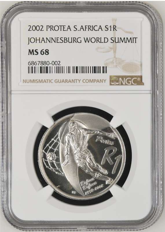 2002 Silver R1 (Soccer) NGC MS 68 (Please read description)