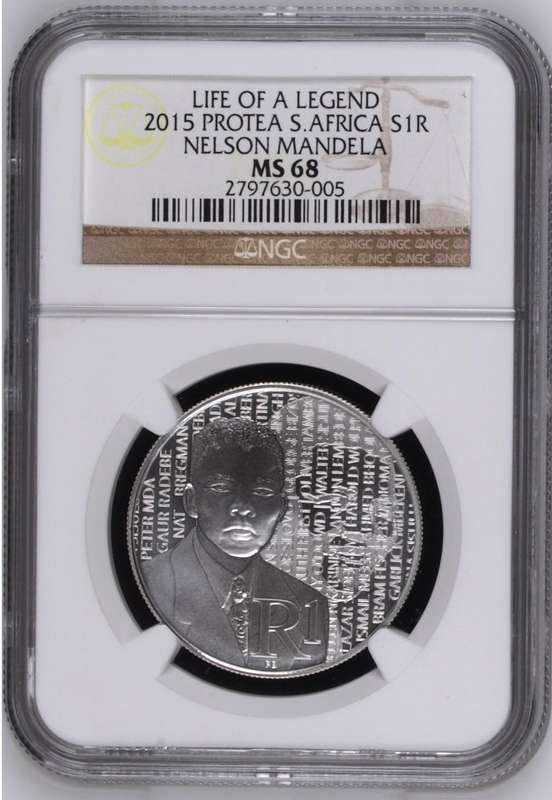 2015 Silver R1 (Nelson Mandela) NGC MS 68