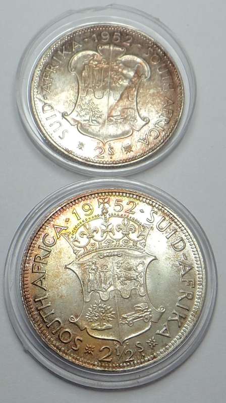 Union of SA: Superb UNC 2/- & 2/6- pair of 1952