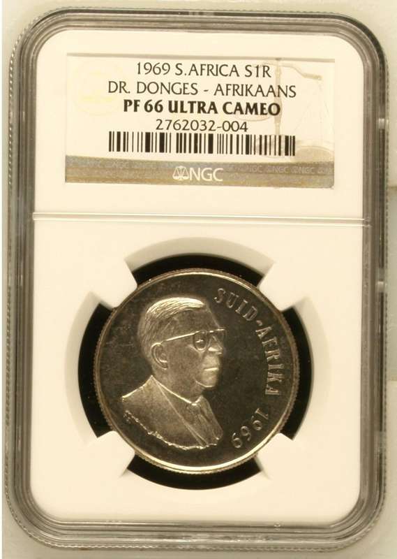 RSA Silver R1 1969 (Afr.) NGC PF66 Ultra Cameo