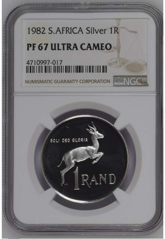 RSA Silver R1 1982 NGC PF67 Ultra Cameo