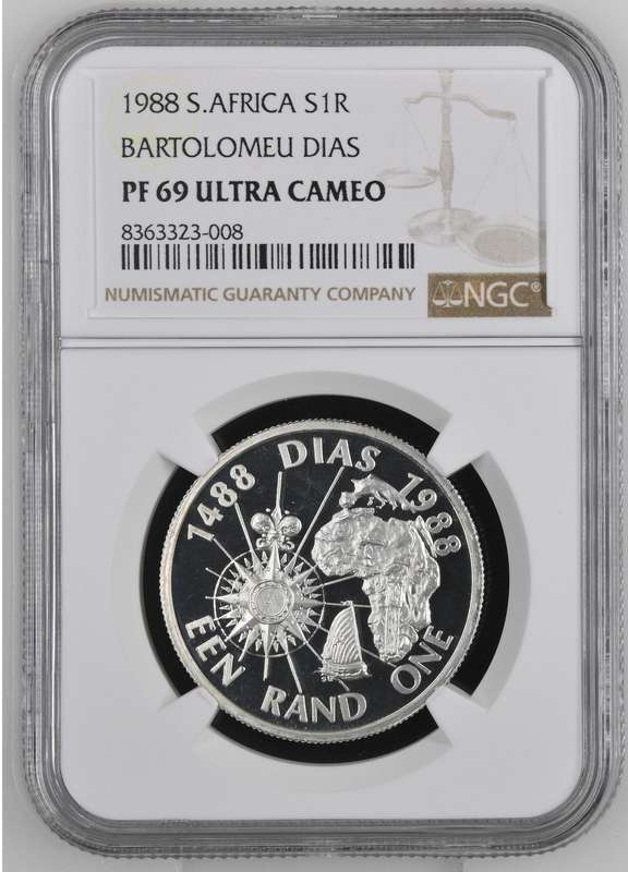 RSA Silver R1 1988 (Dias) NGC PF69 Ultra Cameo