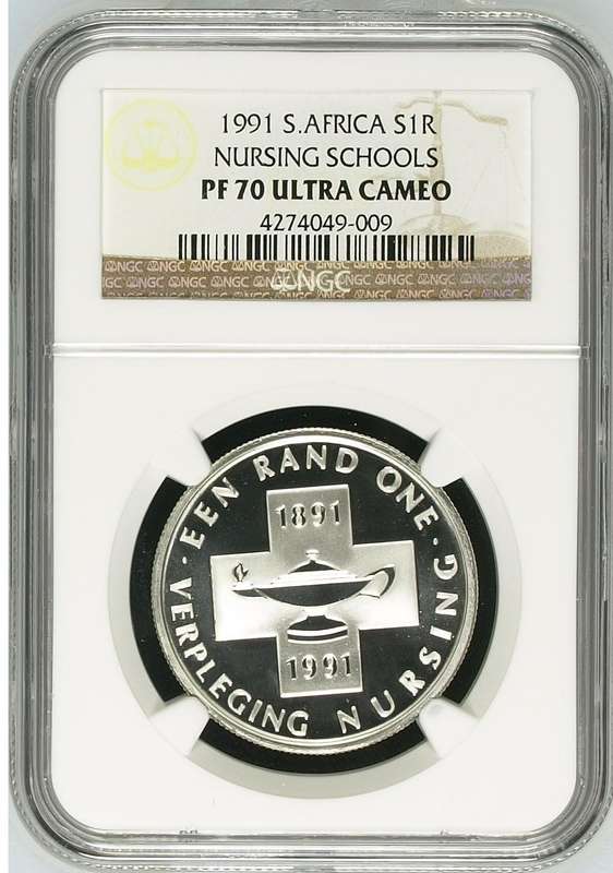 RSA Silver R1 1991 (Nursing) NGC PF70 Ultra Cameo