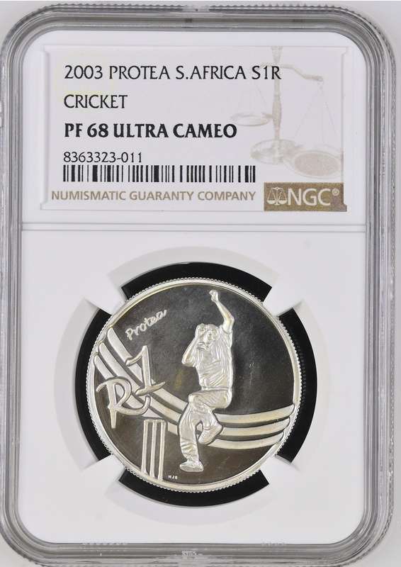 RSA Silver R1 2003 (Cricket) PF68 Ultra Cameo