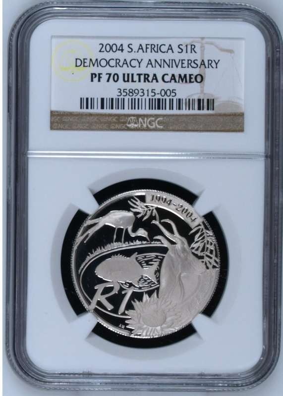 RSA Silver R1 2004 (Democracy) NGC PF70 Ultra Cameo