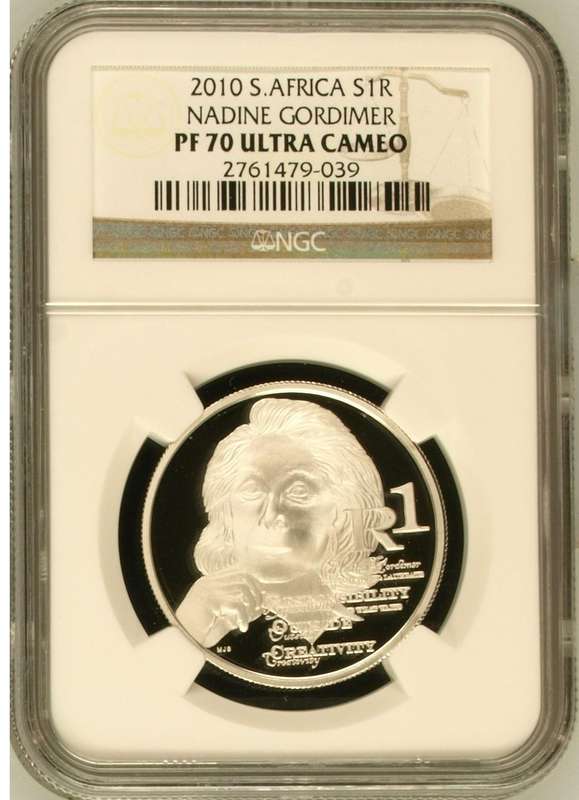 RSA Silver R1 2010 (Gordimer) PF70 Ultra Cameo