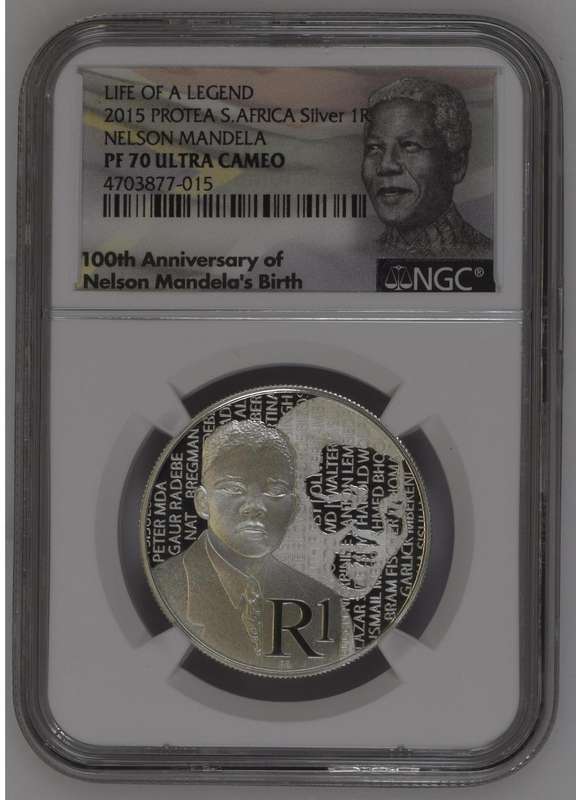 RSA Silver R1 2015 (Nelson Mandela) PF70 Ultra Cameo