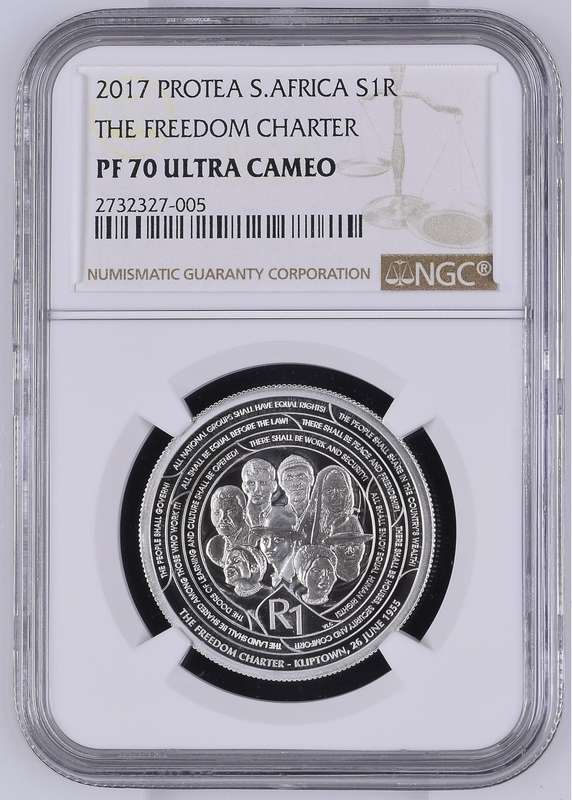 RSA Silver R1 2017 (Freedom Charter) PF70 Ultra Cameo